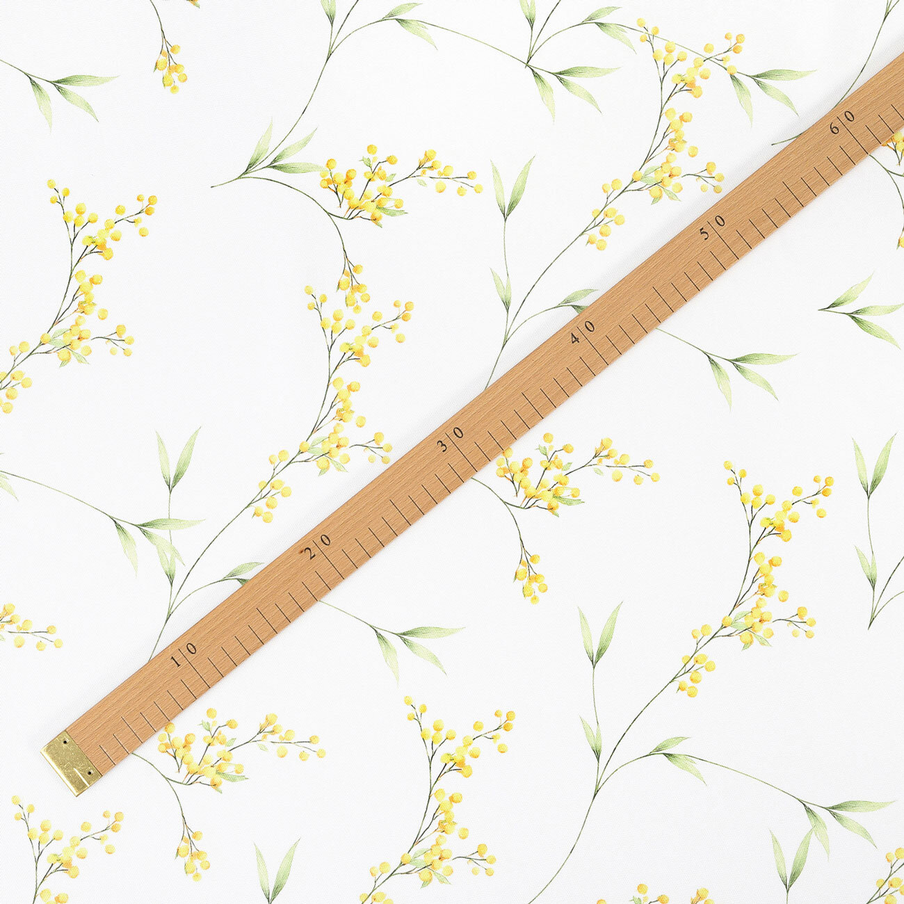 Stof met tefloncoating voor tafelkleden - Mimosa bloemen