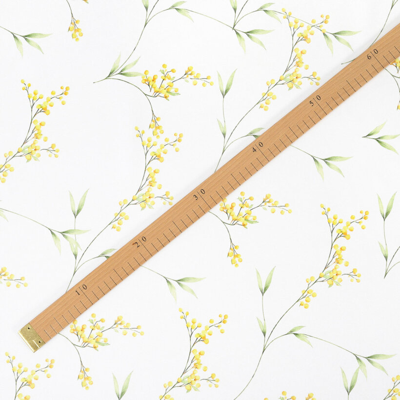 Stof met tefloncoating voor tafelkleden - Mimosa bloemen