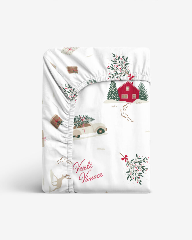 Kerst katoenen hoeslaken - Tsjechische Kerst