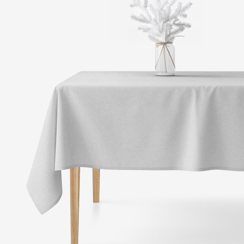 Exclusief rechthoekig tafelkleed - zilver met glitters