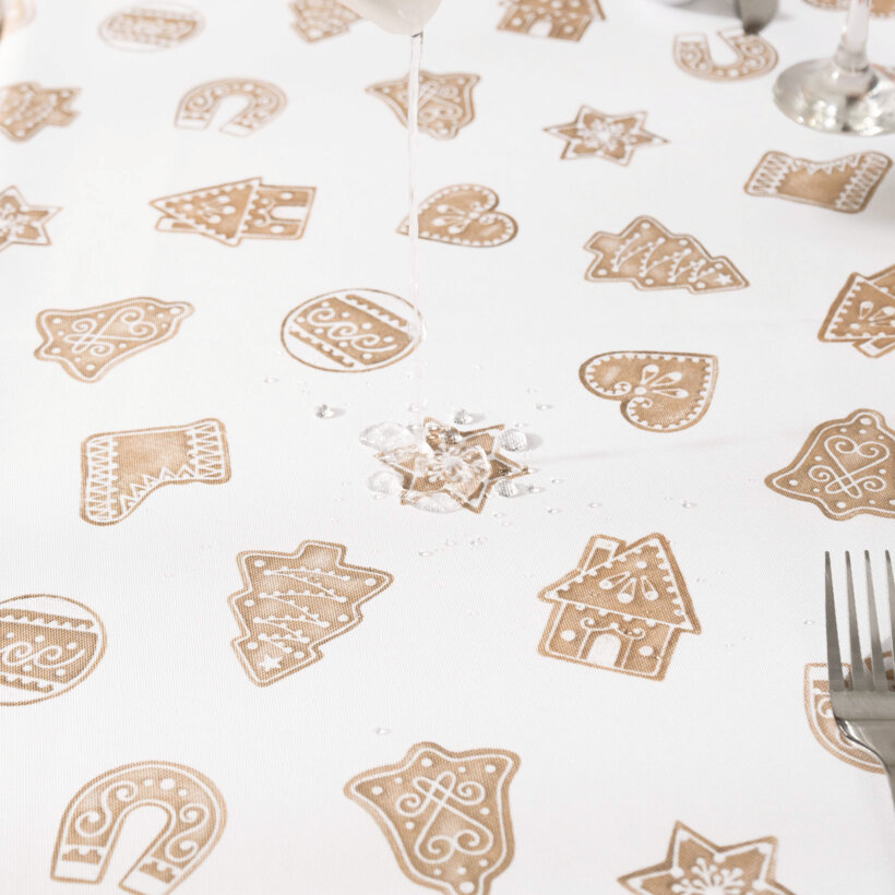 Kerst hoekig teflon tafelkleed - Peperkoek