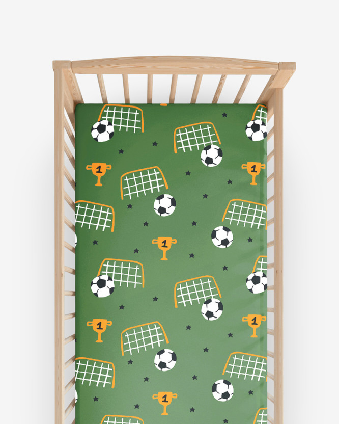 Katoenen hoeslaken voor een babybedje - Voetbalwereld