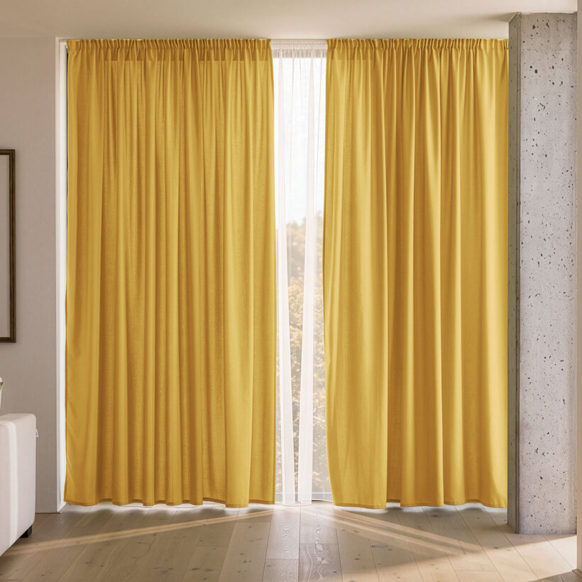 Decoratief gordijn Marbella - honinggeel