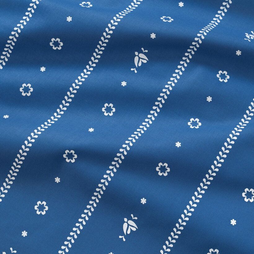 Ovaal tafelkleed 100% katoen renforcé - Na mú dušu op blauw