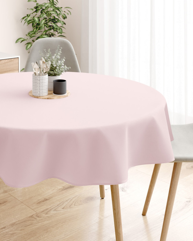 Rond tafelkleed 100% katoen renforcé - poederroze
