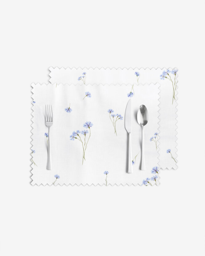 Teflon placemat voor de tafel - Blauwe korenbloemen - set van 2 stuks