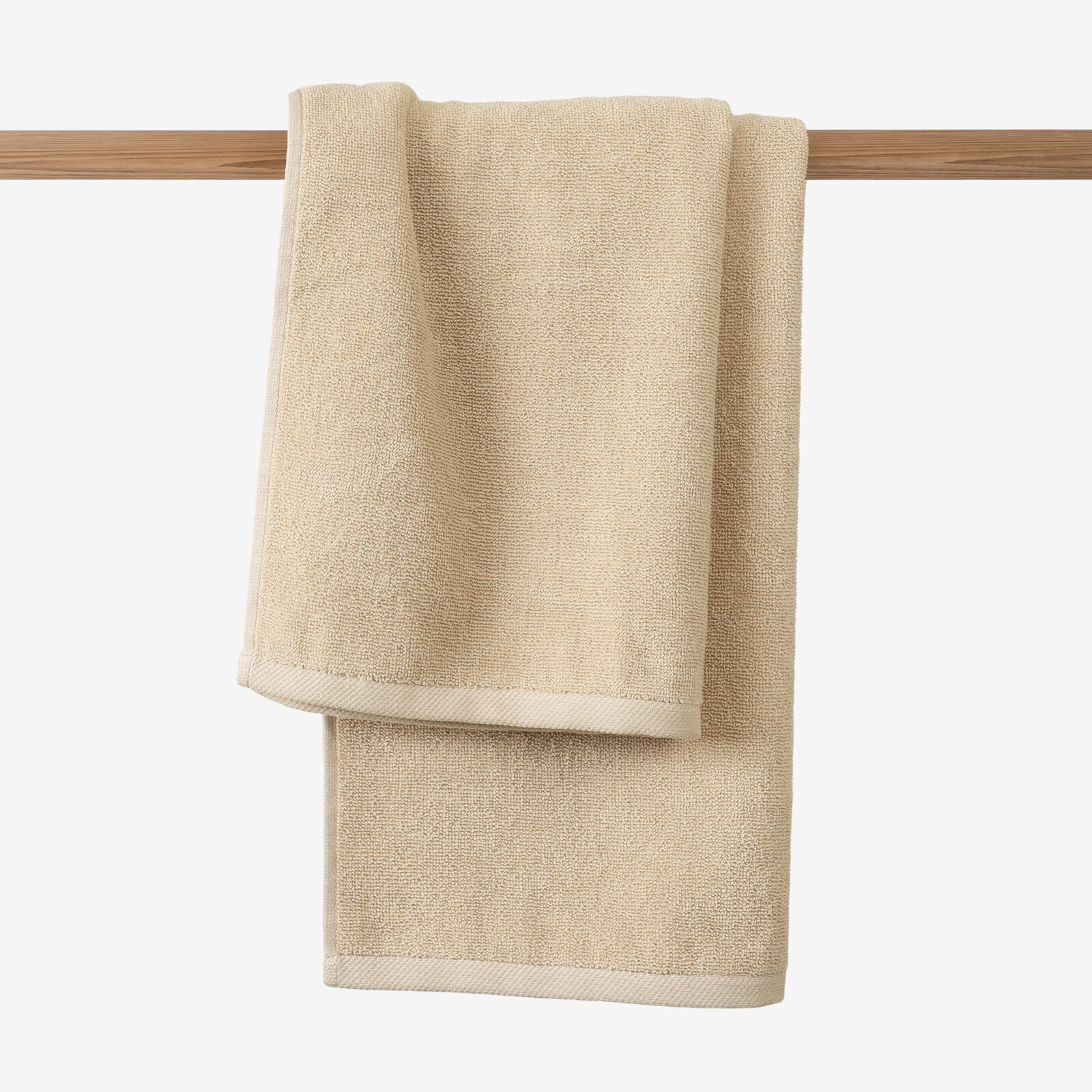Katoenen badstof handdoek / badhanddoek Soft zonder boord - beige