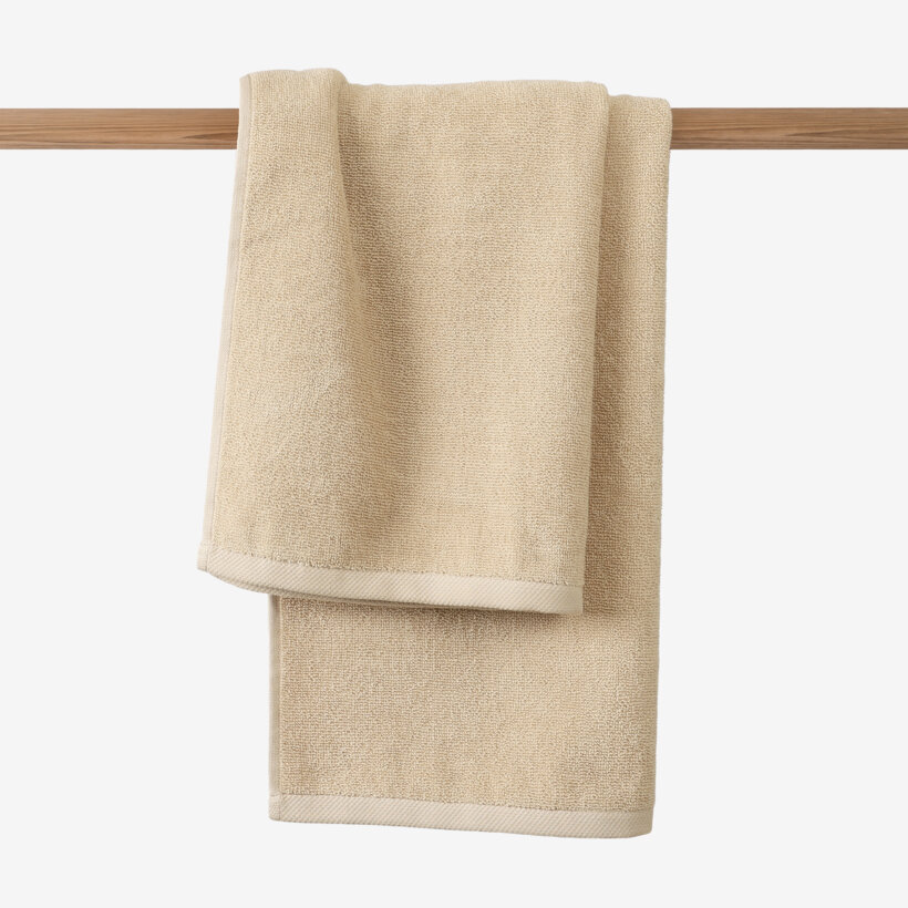 Katoenen badstof handdoek / badhanddoek Soft zonder boord - beige