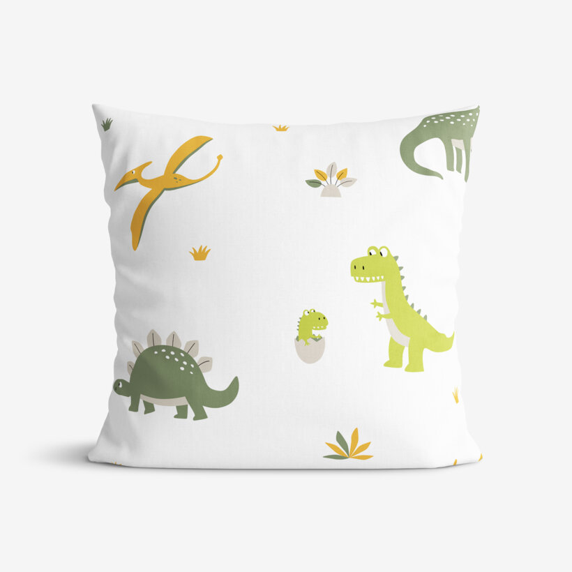 Katoenen kussensloop voor kinderen - Dinosaurus avontuur