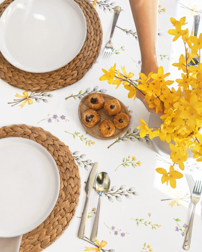 Lente hoekig teflon tafelkleed - Poesjes