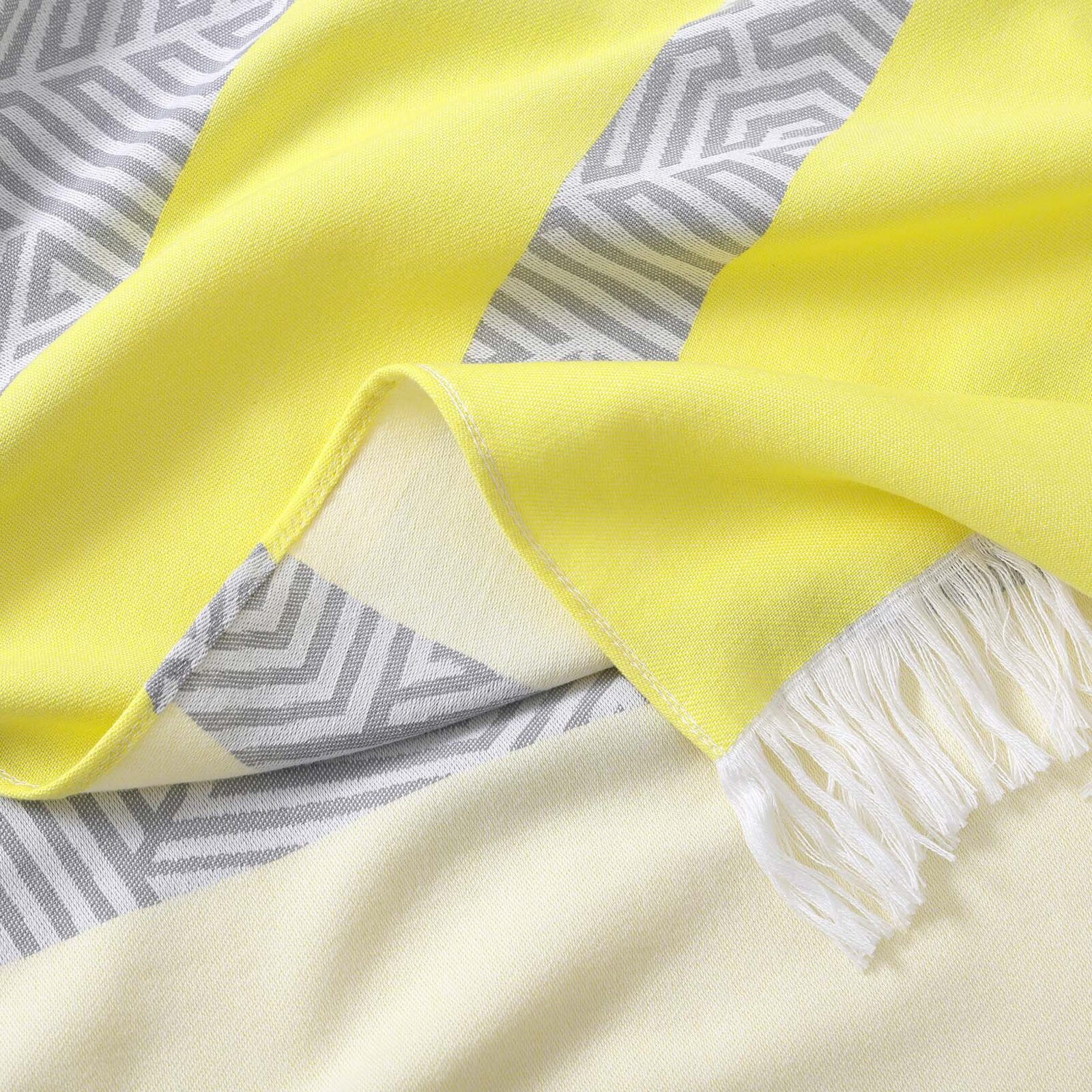 Lichte strandbadhanddoek - Mozaïek op geel