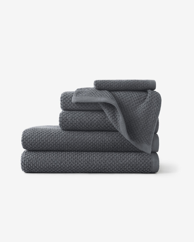 Katoenen badstof handdoek / badhanddoek Micro Pure - grafiet