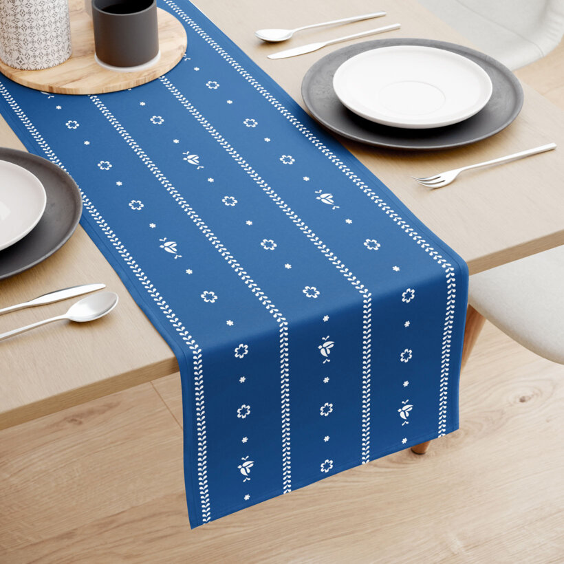 Tafelloper 100% katoen renforcé - Na mú dušu op blauw