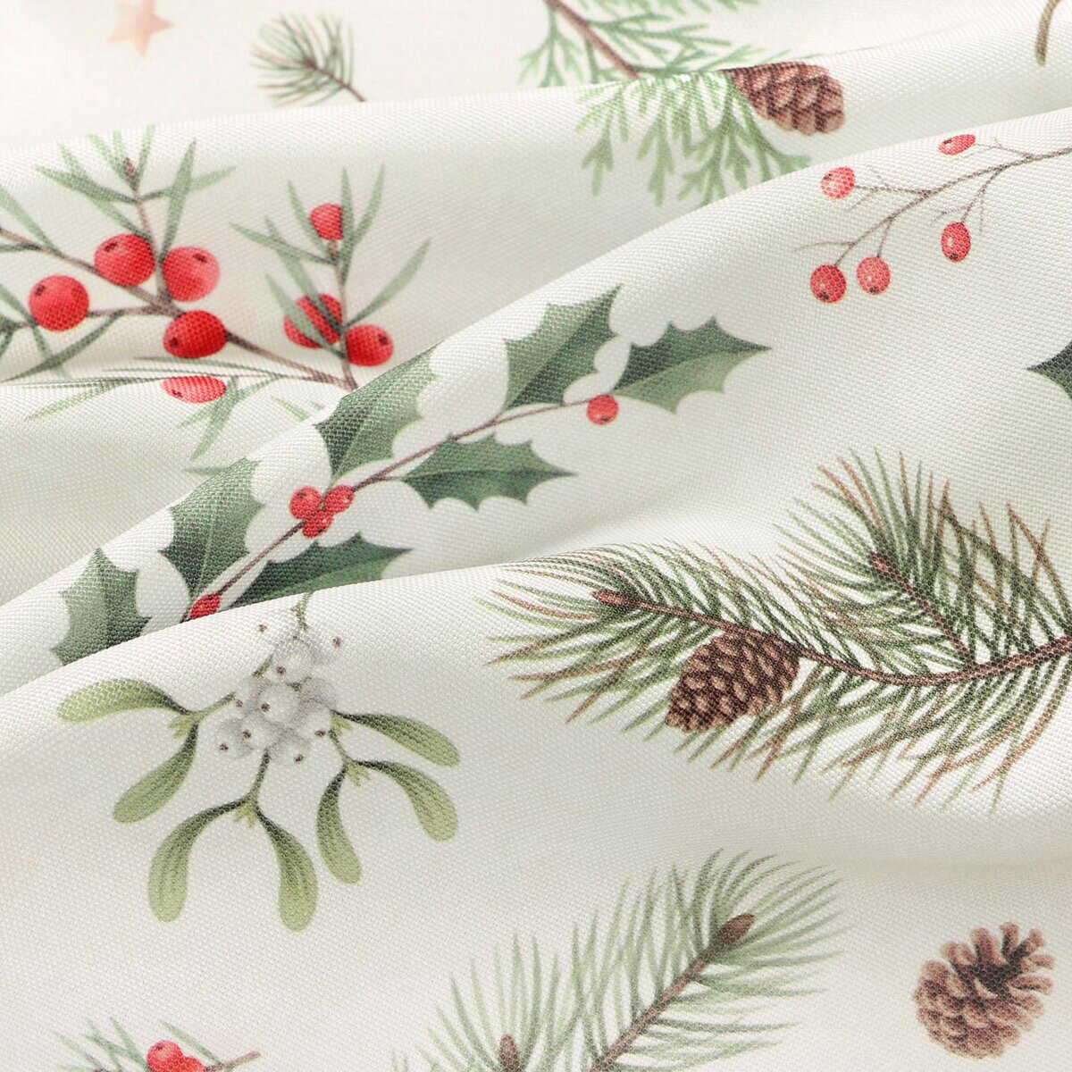 Hoekig teflon tafelkleed - Winters takjes