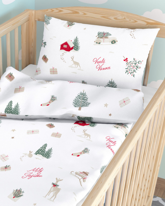 Kerst katoenen beddengoed voor een kinderbedje - Tsjechische Kerst