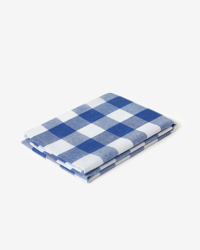 Keuken katoenen theedoek - Blauwe ruiten