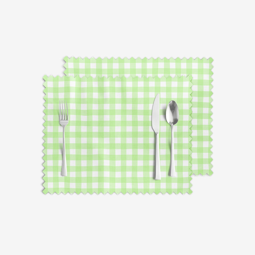 Tafelplacemat teflon - Groene ruitjes - set 2 stuks