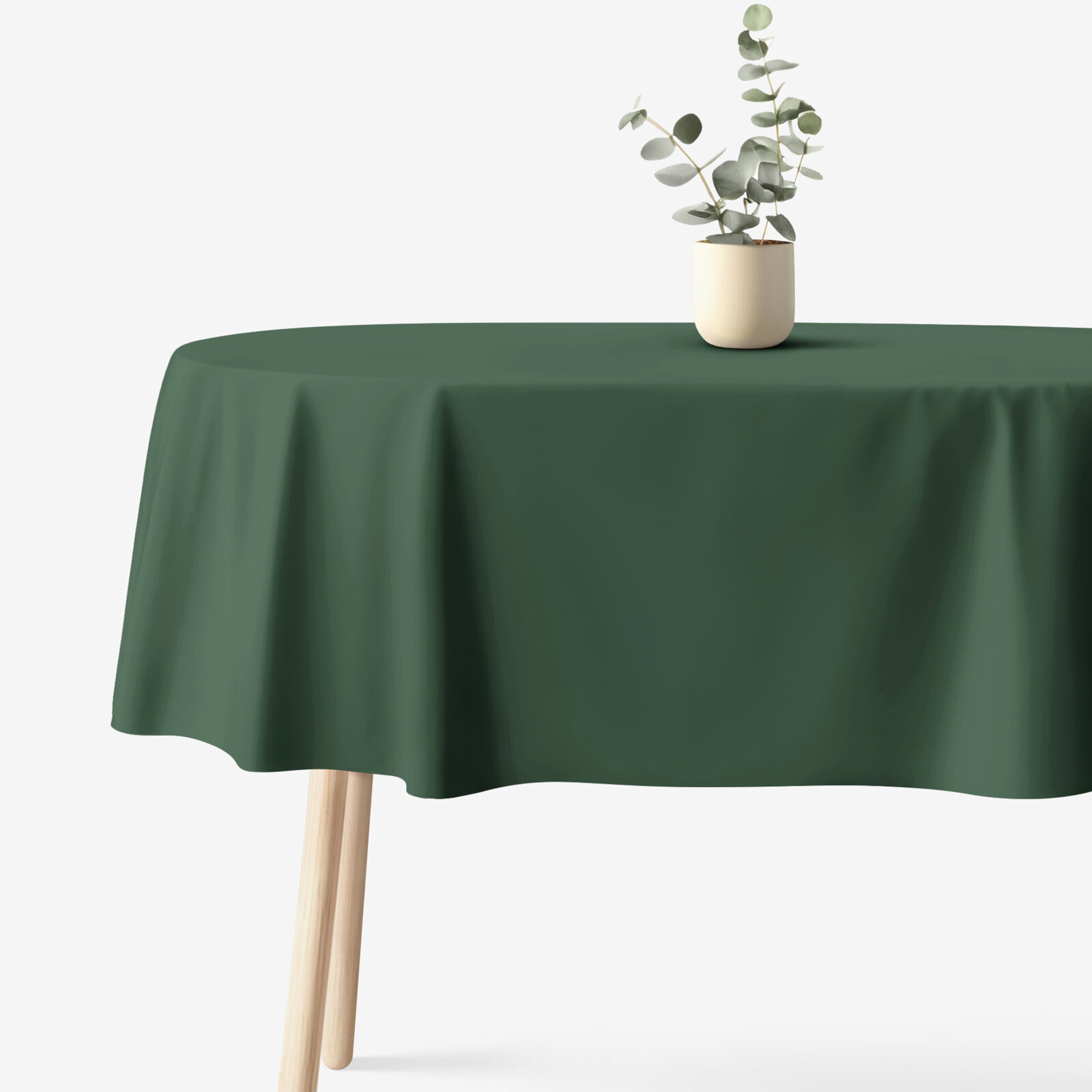 Ovaal tafelkleed 100% katoen renforcé - donkergroen