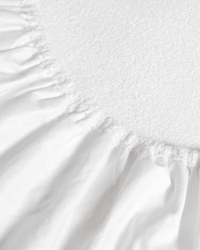 Waterdicht badstof hoeslaken voor een babybedje - wit