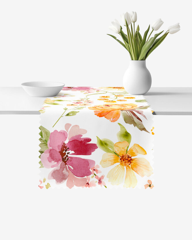 Tafelloper teflon - Hibiscus bloemen