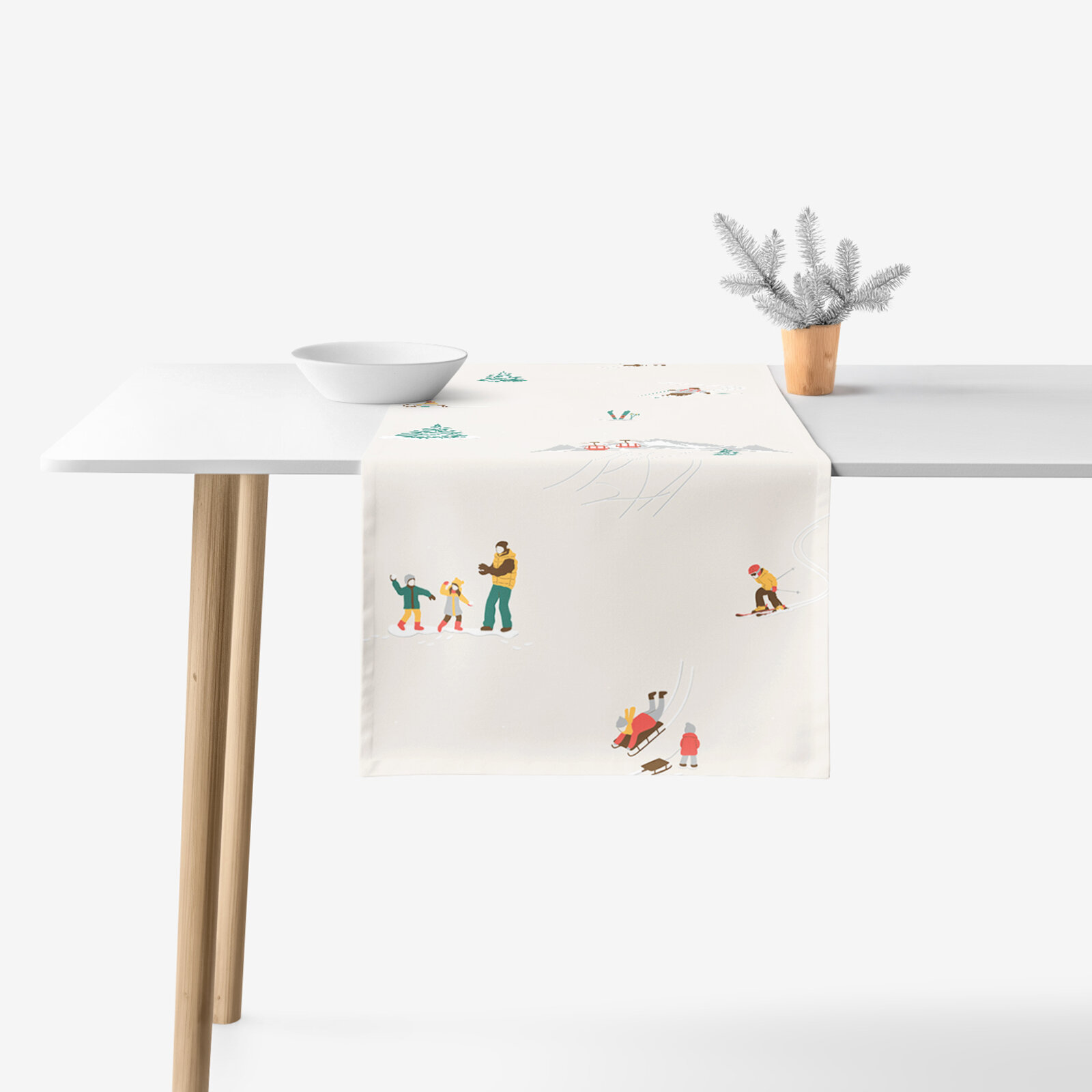 Tafelloper 100% katoen renforcé - Winters plezier