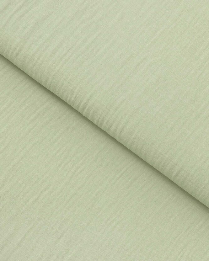 Mousseline stof - licht saliegroen