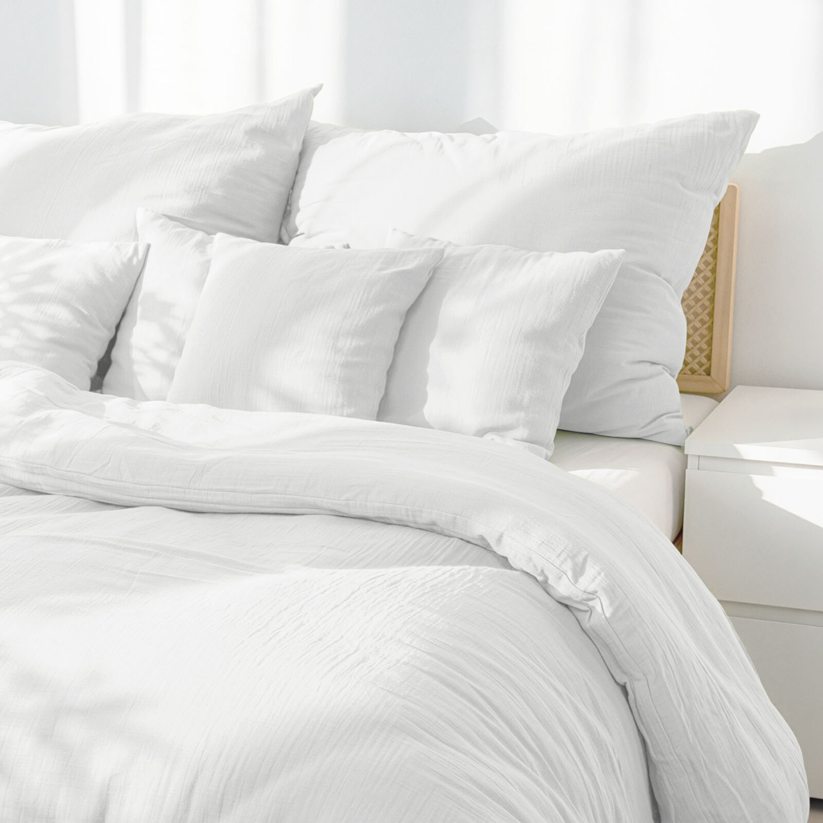Mousseline beddengoed - wit