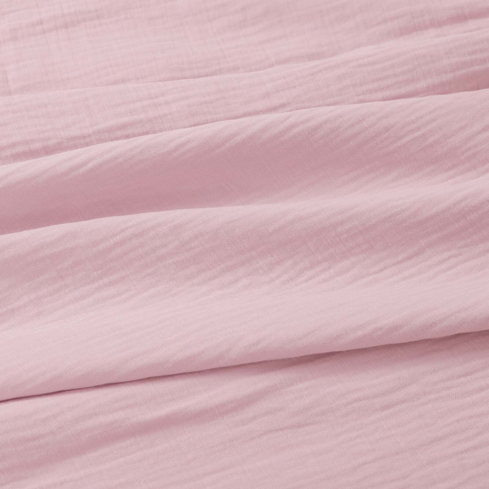 Mousseline beddengoed - pastelroze