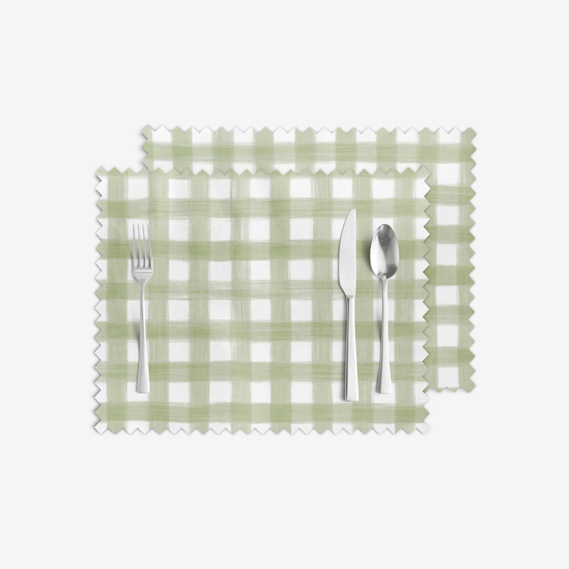 Teflon placemat - Landelijke ruiten - set van 2 stuks