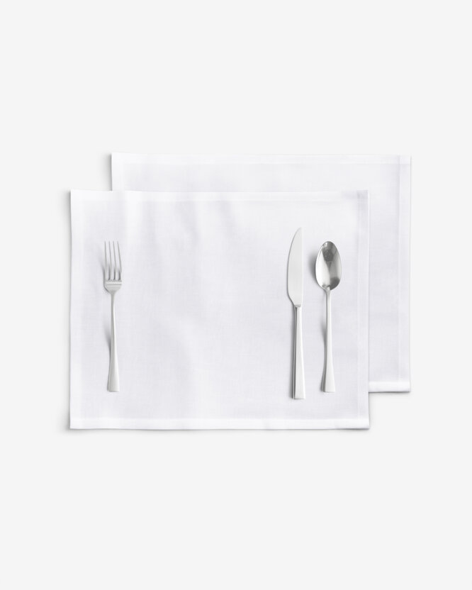 Tafelplacemat 100% katoen twill - wit - set 2 st.