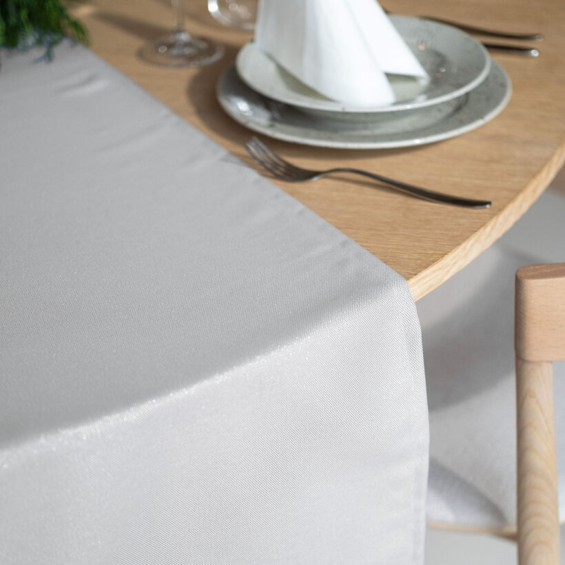 Exclusieve tafelloper - zilver met glitters
