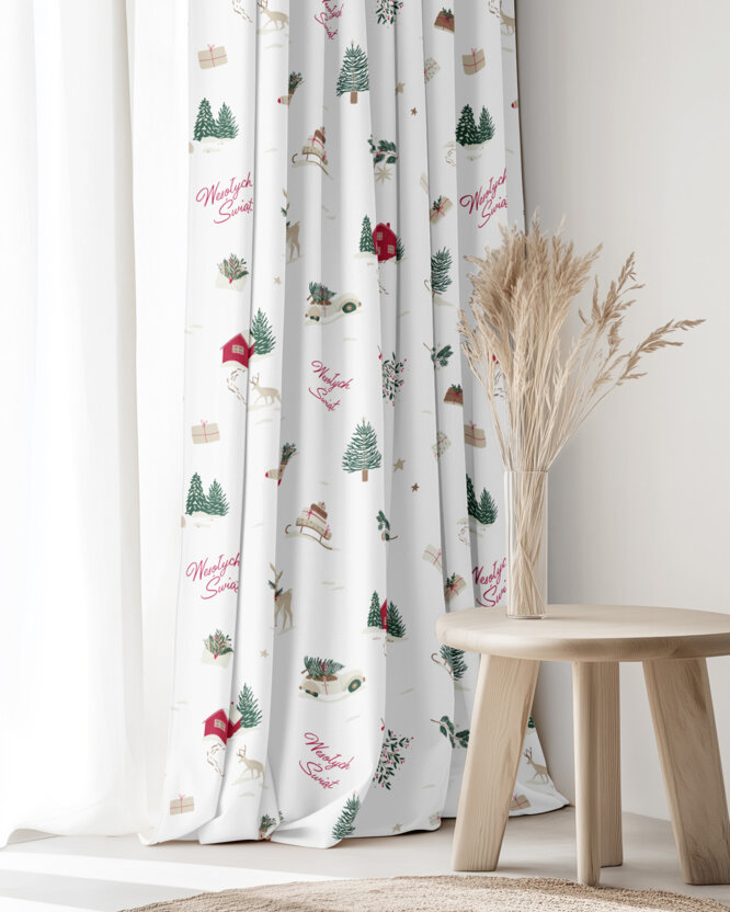 Kerst katoenen gordijn - Poolse Kerst (PL)