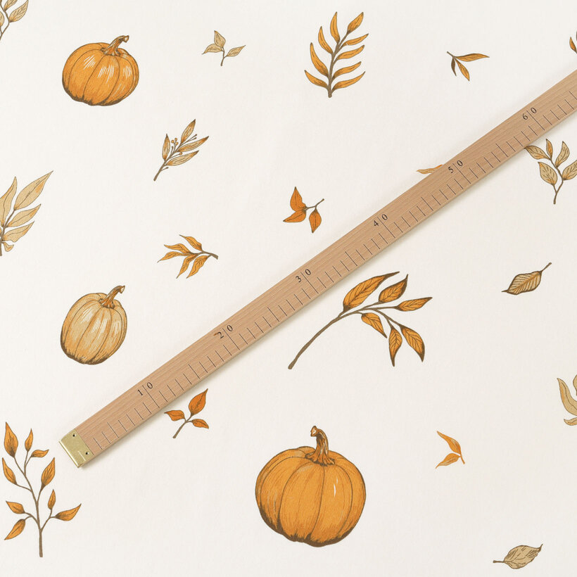 Flanellen stof - Herfst pompoenen en blaadjes