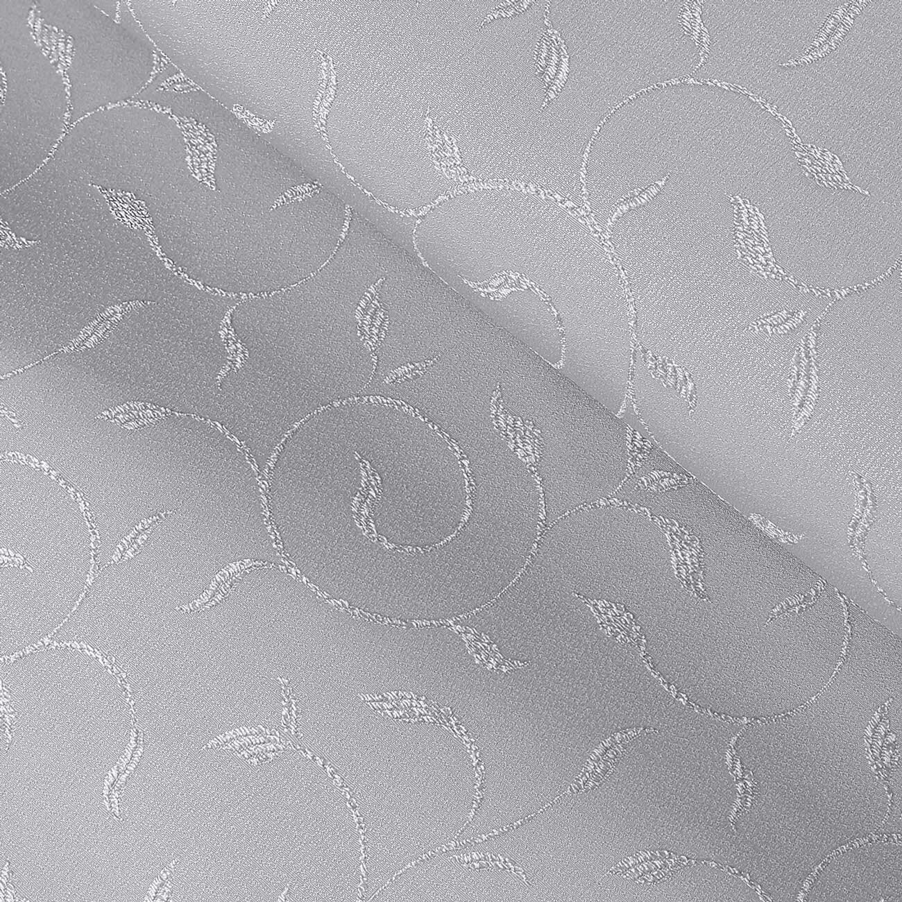 Stof met tefloncoating voor tafelkleden - grijs met grote ornamenten