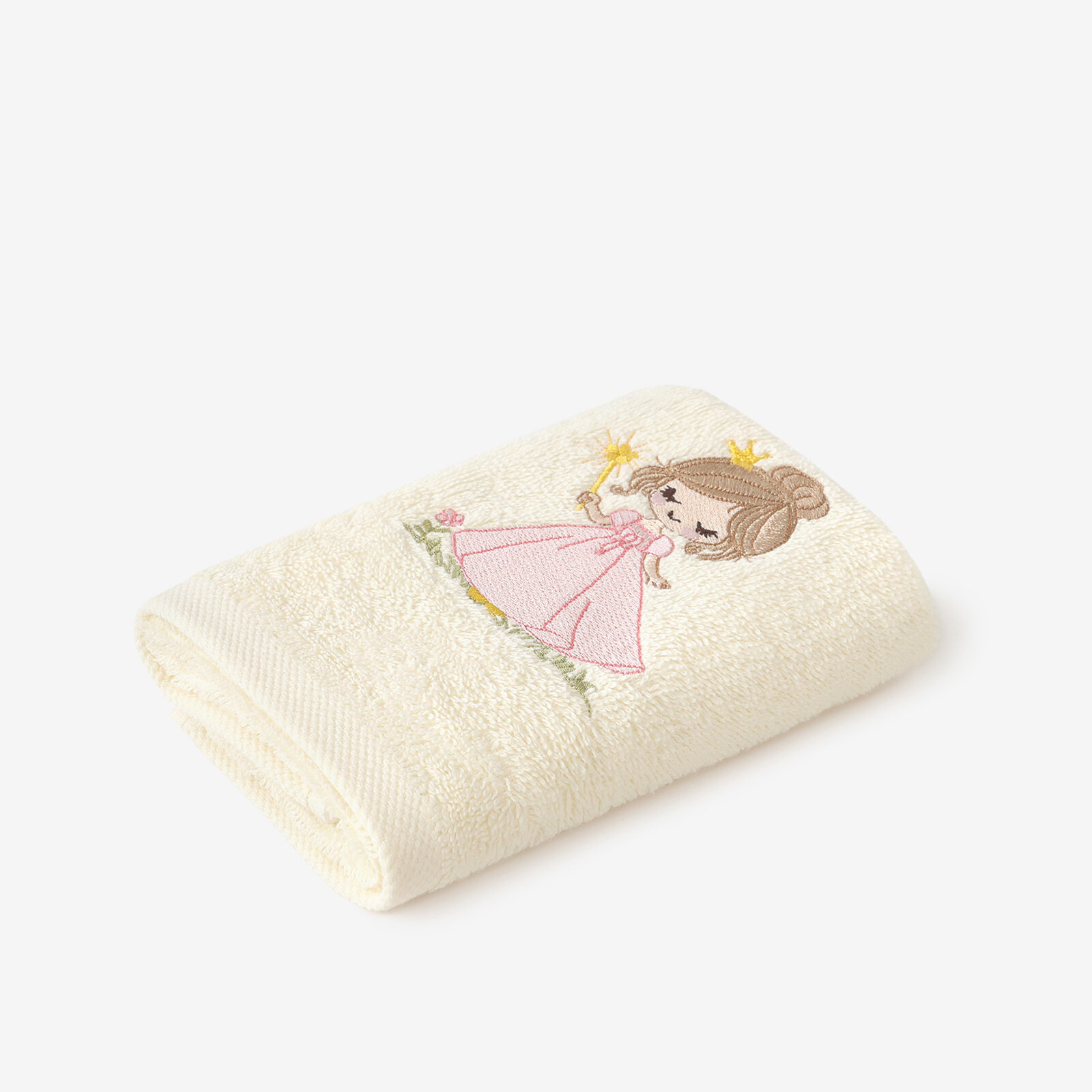 Kinder badstof handdoek - Magische fee op crème