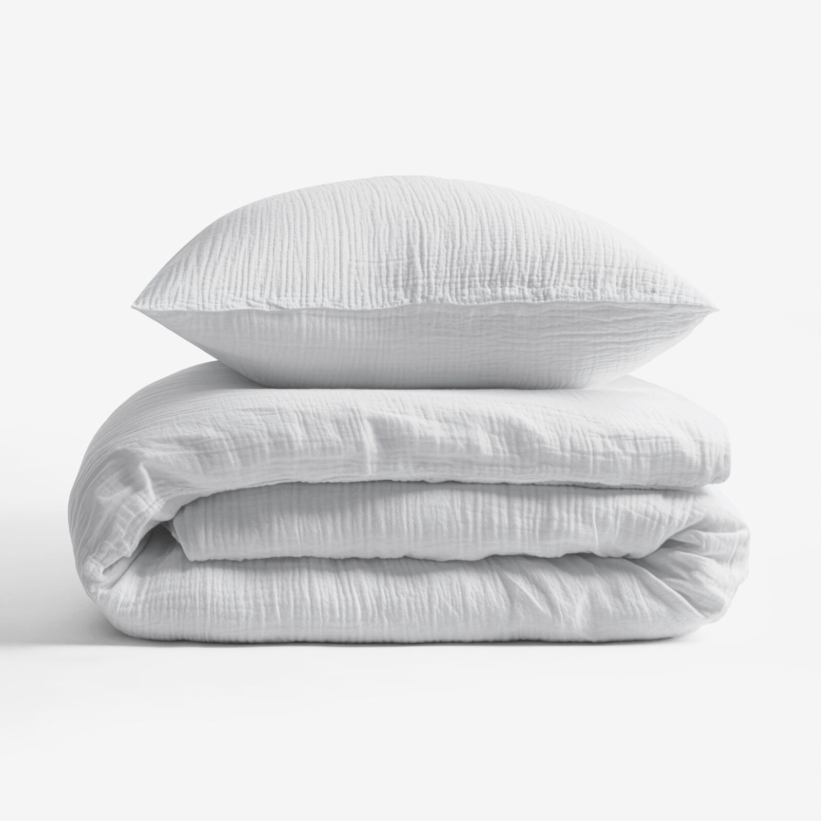 Mousseline beddengoed - lichtgrijs