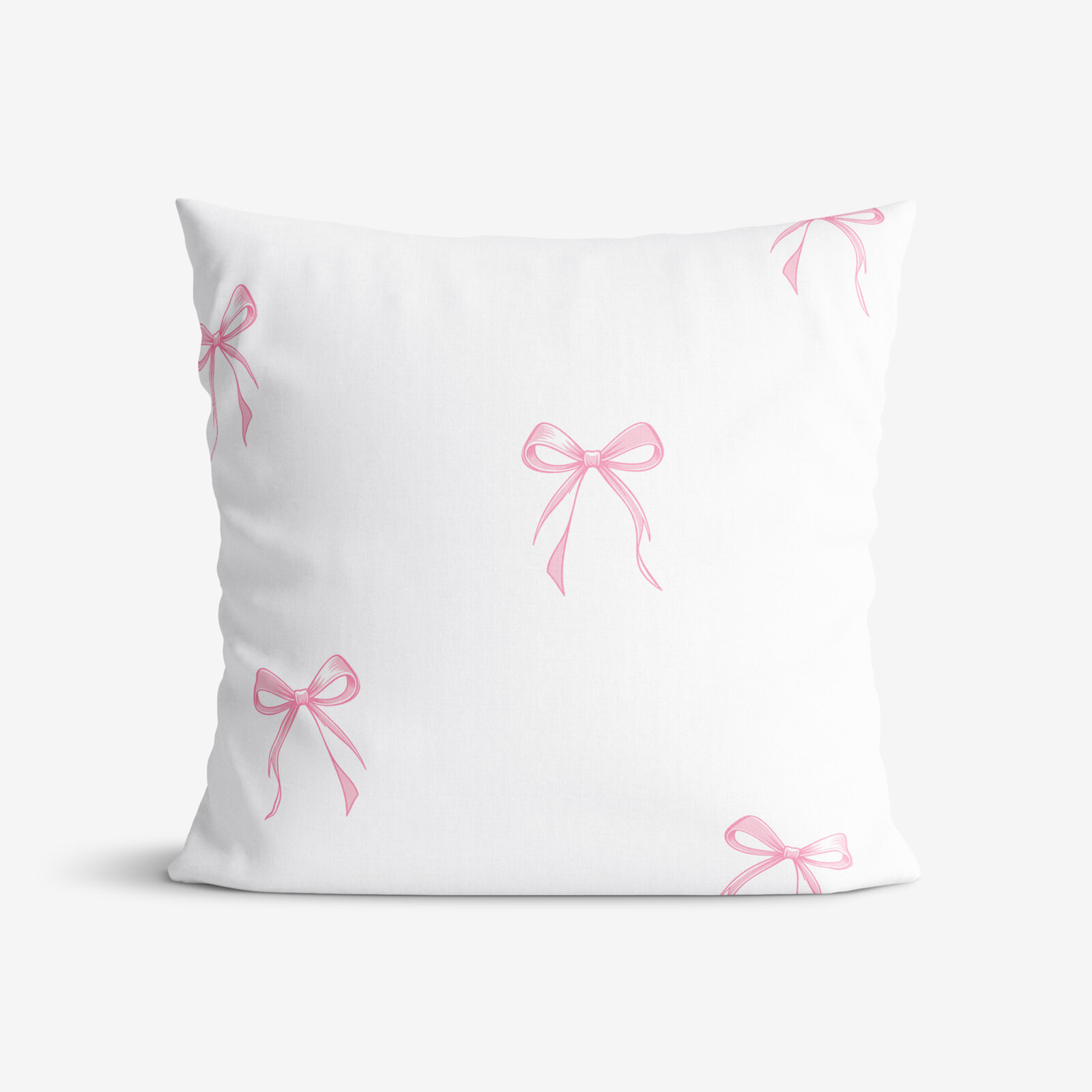 Katoenen kussensloop - Roze strikjes