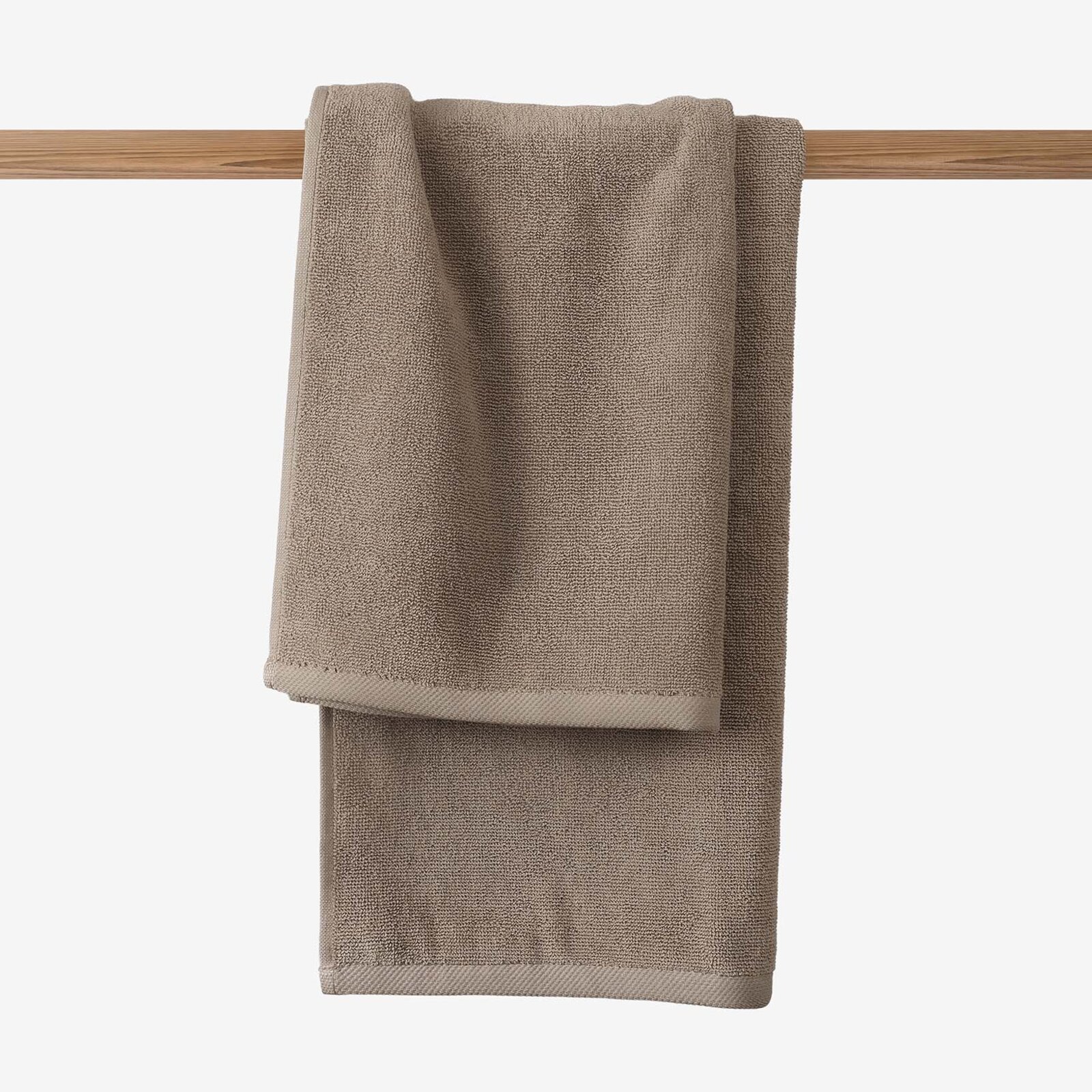 Katoenen badstof handdoek / badhanddoek Soft zonder boord - grijsbruin