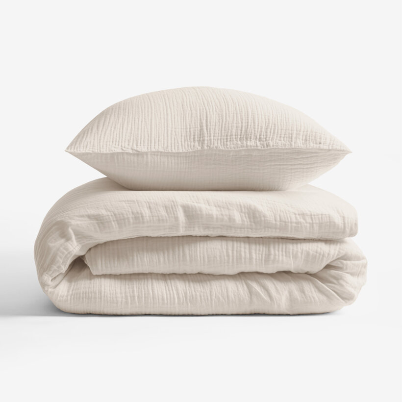 Mousseline beddengoed - naturel