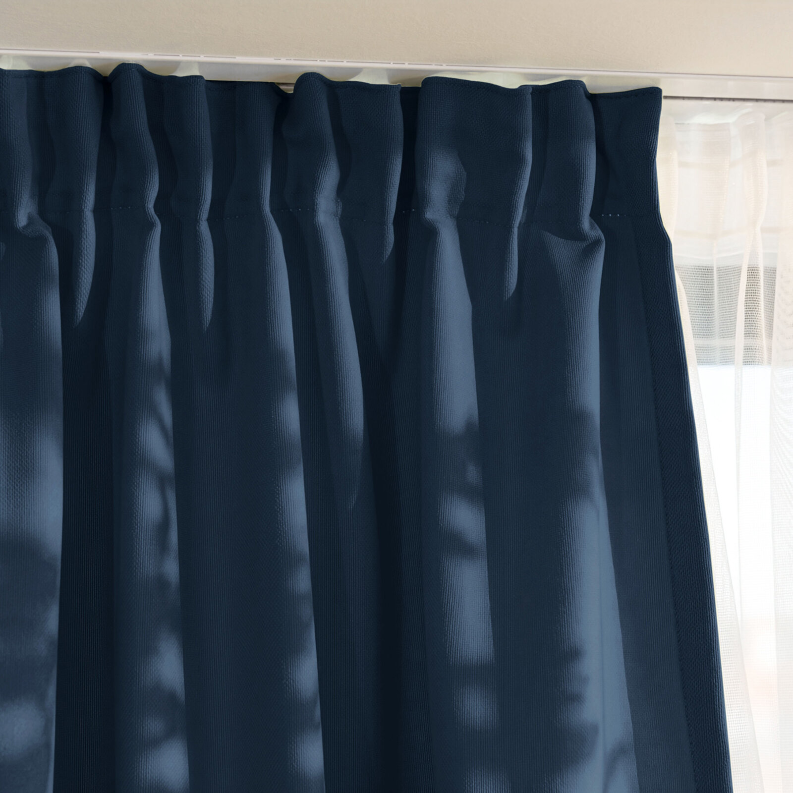 Decoratief gordijn Marbella - marineblauw
