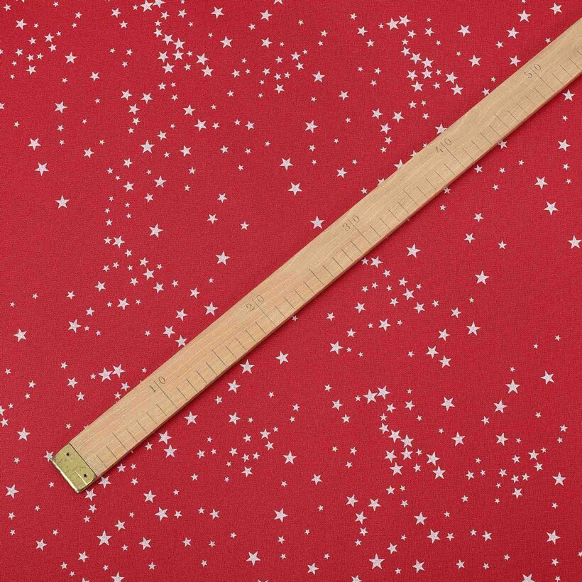 Decoratiestof Valencia - Sterretjes op rood