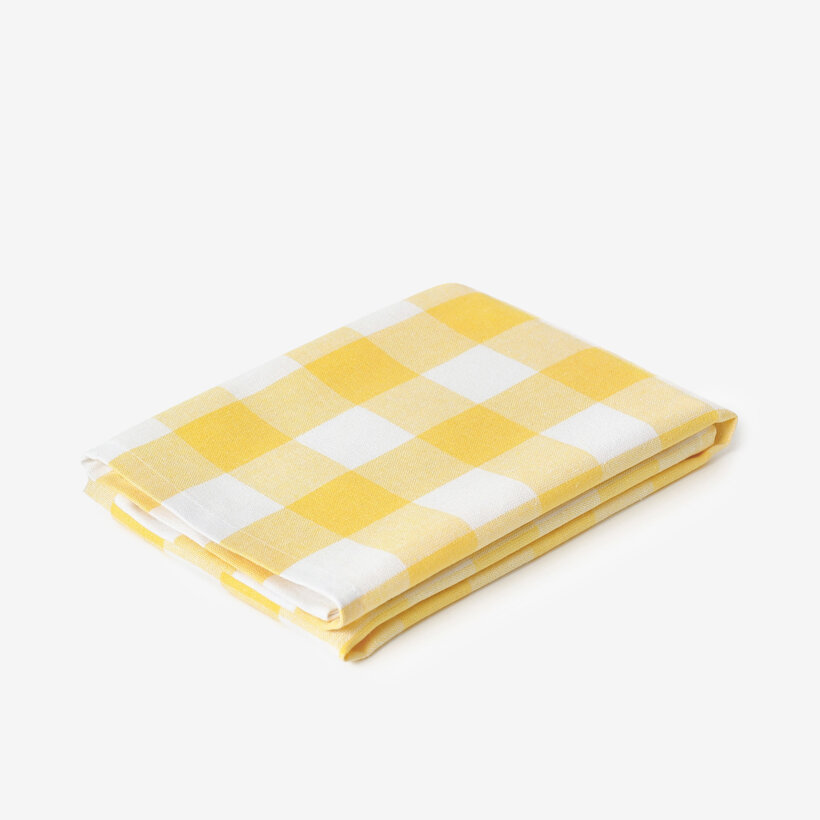 Katoenen theedoek voor de keuken - Gele ruiten