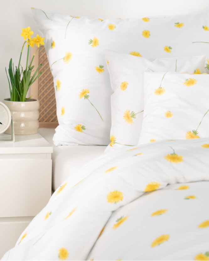 Katoenen beddengoed - Paardenbloemen
