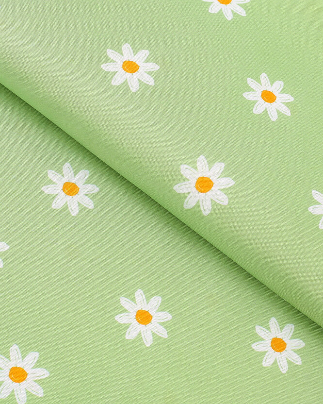 Tafelstof met tefloncoating - Margrieten op groen