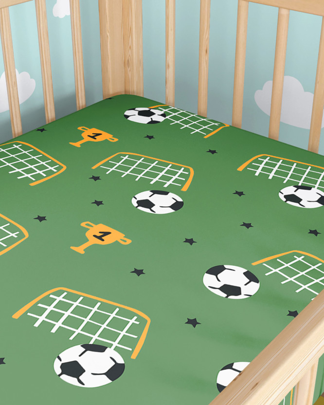 Katoenen hoeslaken voor een babybedje - Voetbalwereld
