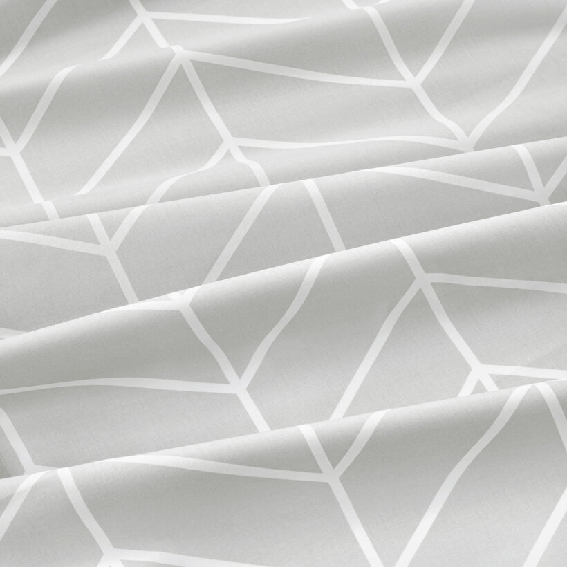 Katoen renforcé - Wit zigzag op grijs